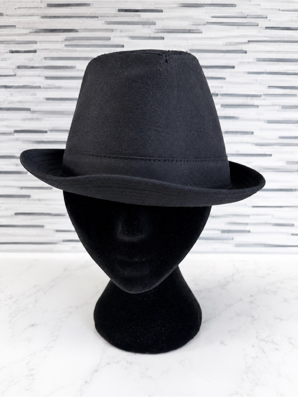 100% cotton Classic Black Fedora Hat size M